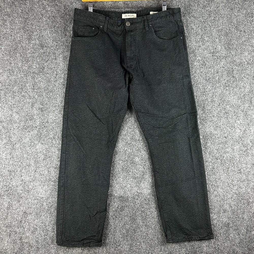 Calvin Klein Jeans Pants Mens 38 Straight Dark Gray 5 Pocket Style Cotton Stretc